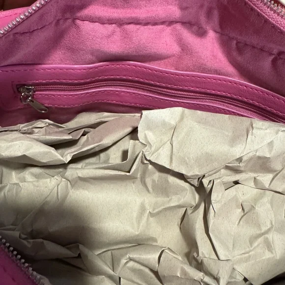 Steve Madden Hot Pink Shoulder Tote with Charm - Picture 7 of 10